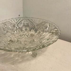 Elegant Clear Glass Pedestal Bowl